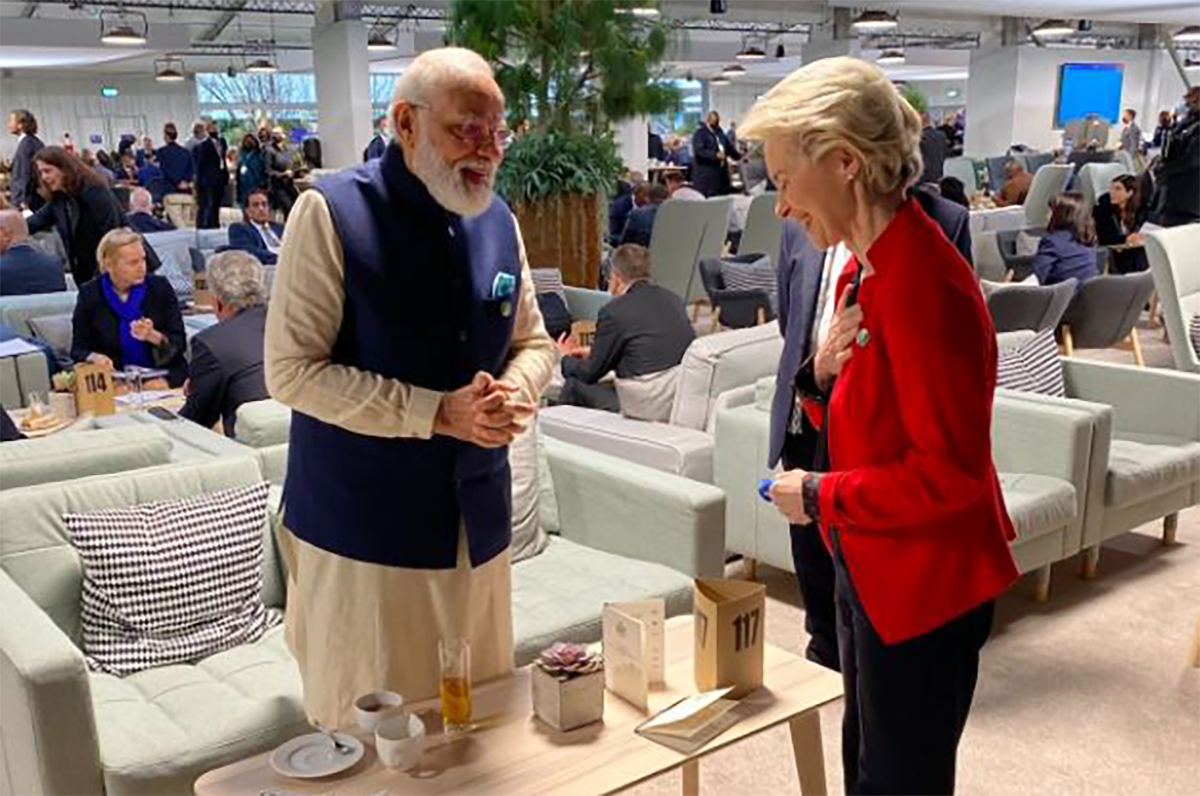 Le président indien Narendra Modi et la présidente de la Commission européenne Ursula von der Leyen